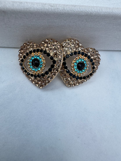 Evil eye diamond studs