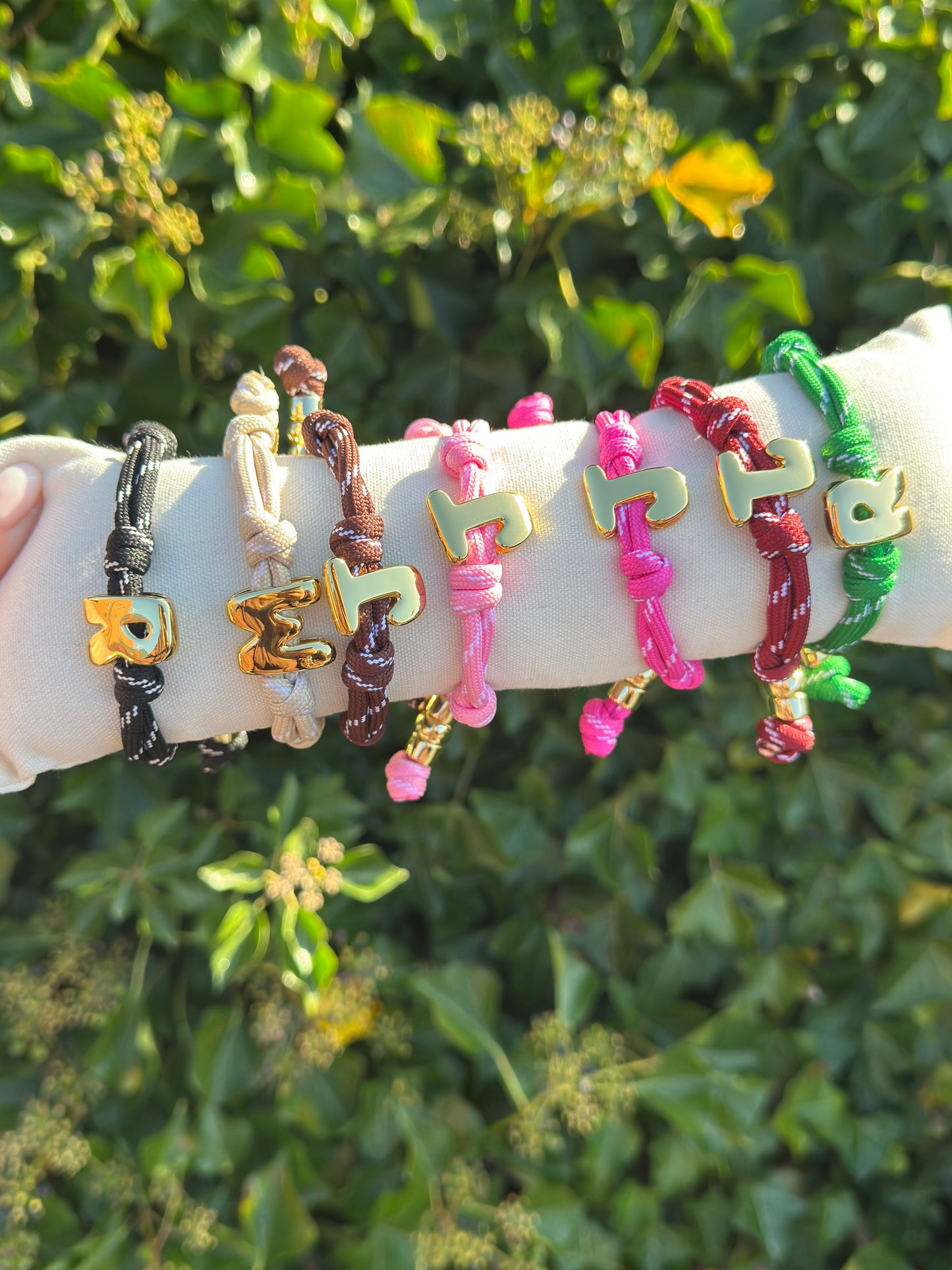 Initial Rope Bracelet - Various colours