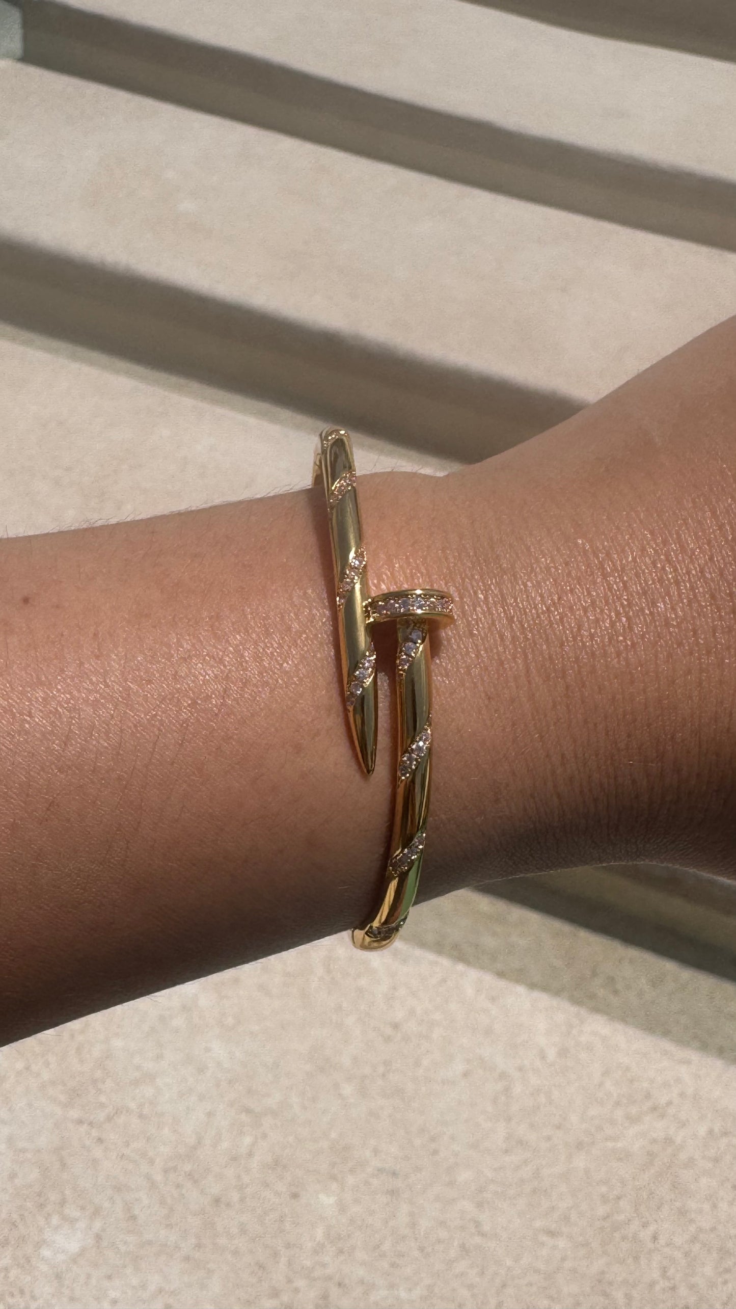 Diamond nail bangle