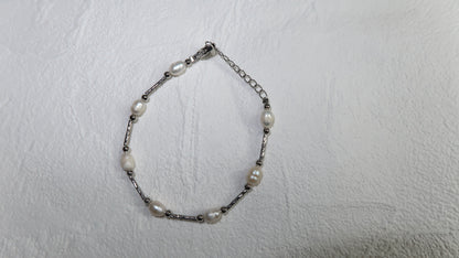 Freshwater Pearl Chain Bracelet - Gold or Silver