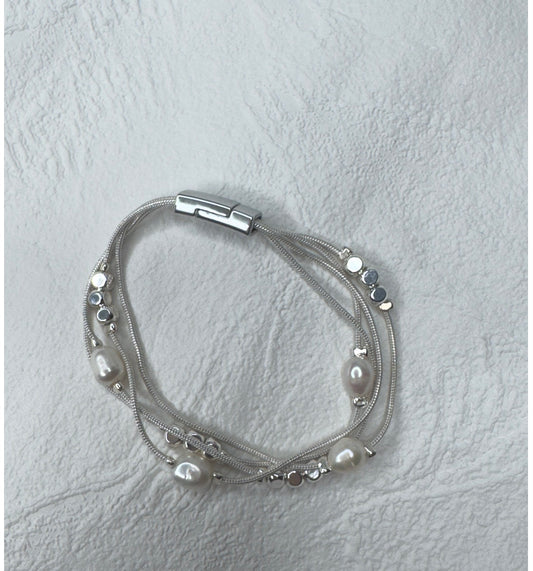 Silver Pearl Bracelet