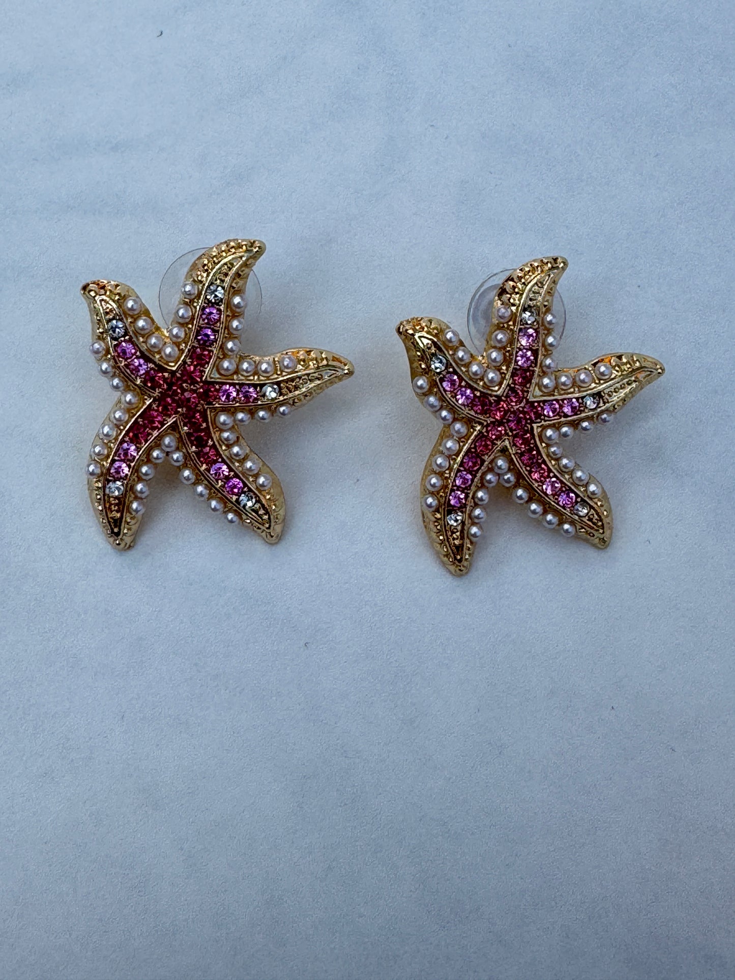 Pink starfish studs