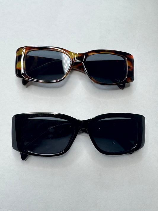Celina Retangle Frame Sunglasses - Brown or Black