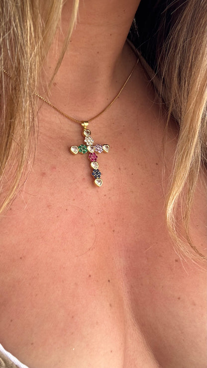 Flower Large Cross Necklace