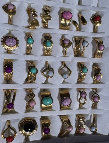 Boho colourful rings - various styles