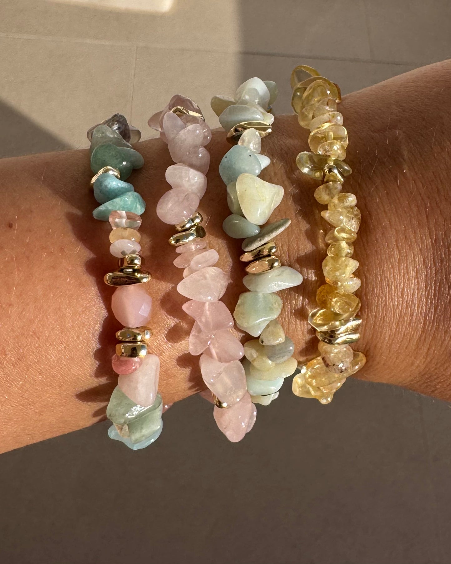 Crystal semiprecious bracelets