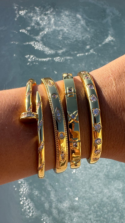 Diamond Gold Bangles - 4 options