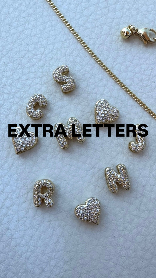 EXTRA LETTERS Mini Diamond Initial Letter Necklace - GOLD