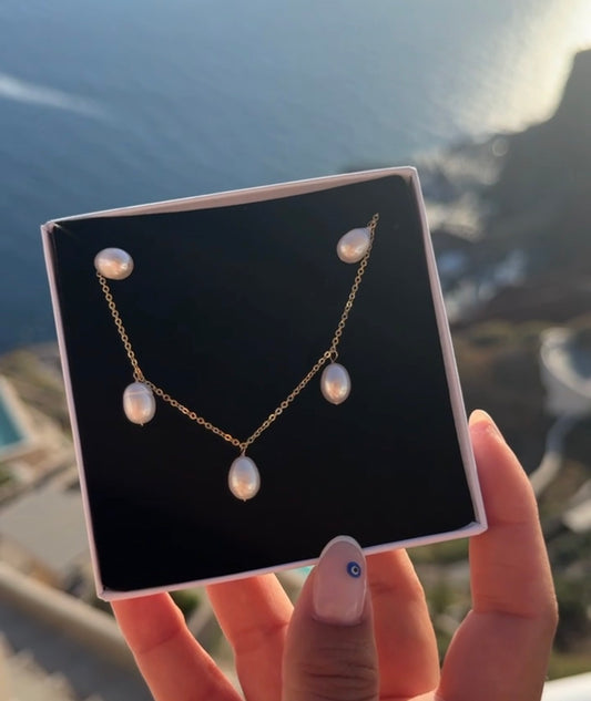 Fresh water pearl drop necklace