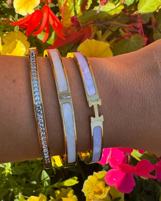 Gold white and diamond stack