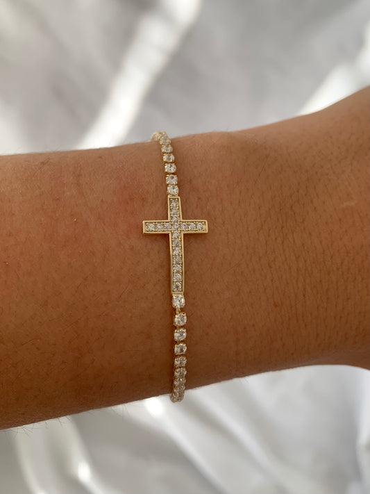 Diamond Cross Bracelet