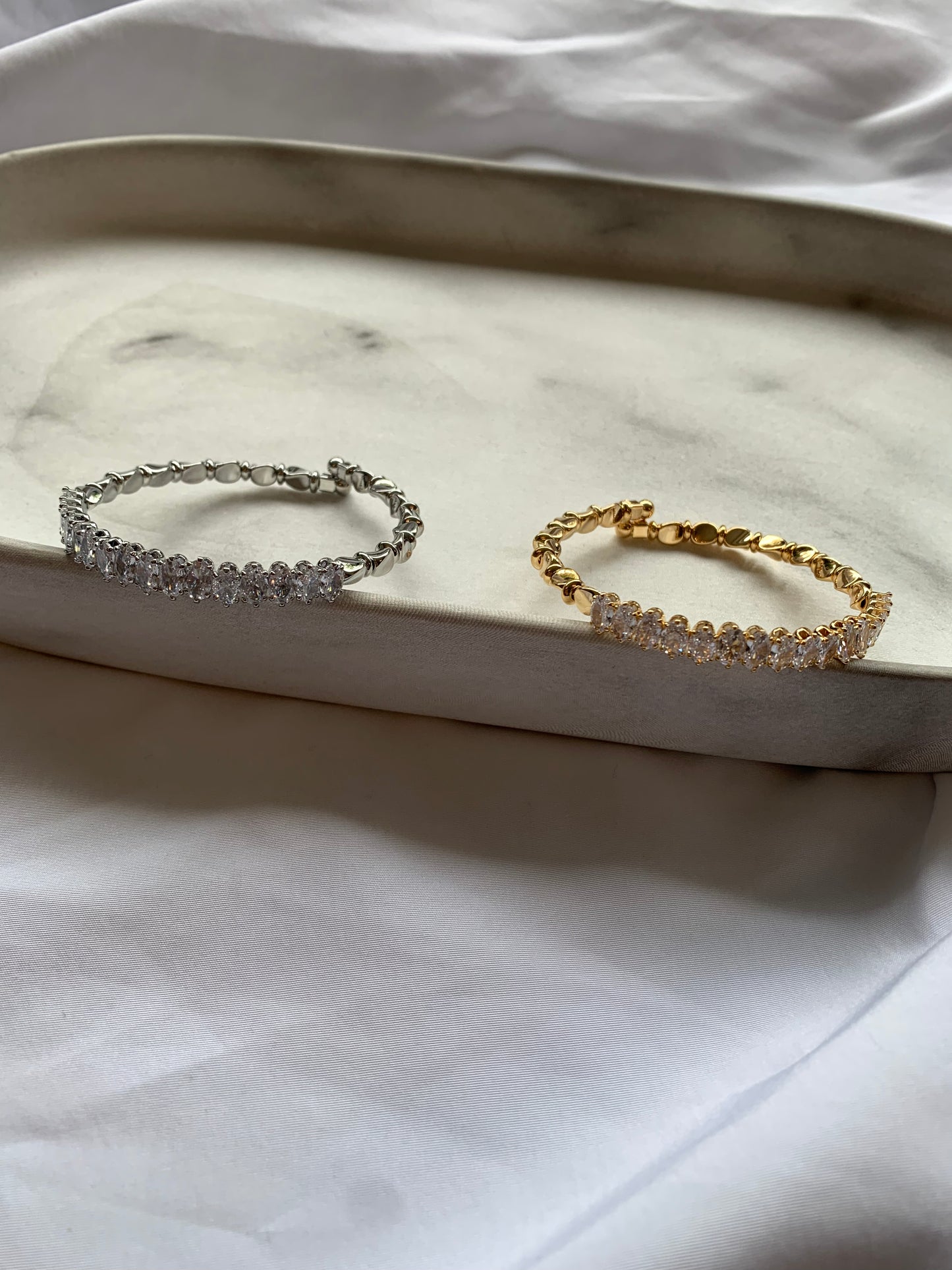 Diamond Bangle - available in Gold or Silver