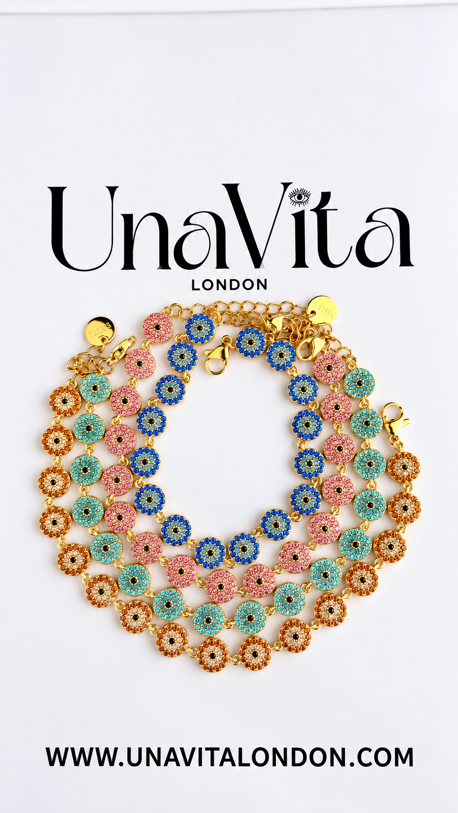 Circle Evil Eye Tennis Bracelet - 3 options