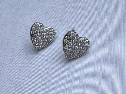 Heart Cubic Zirconia Silver Studs