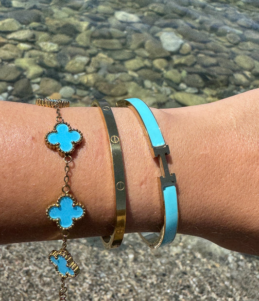 Sea Blue bracelet stack