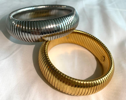 Cuffed Bangles x2 - gold or silver