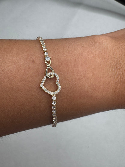 Infinity and heart bracelet- gold
