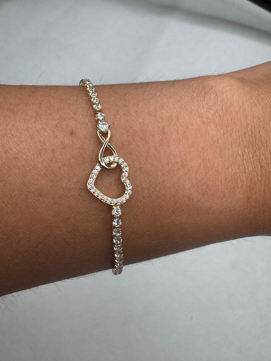 Infinity and heart bracelet- gold