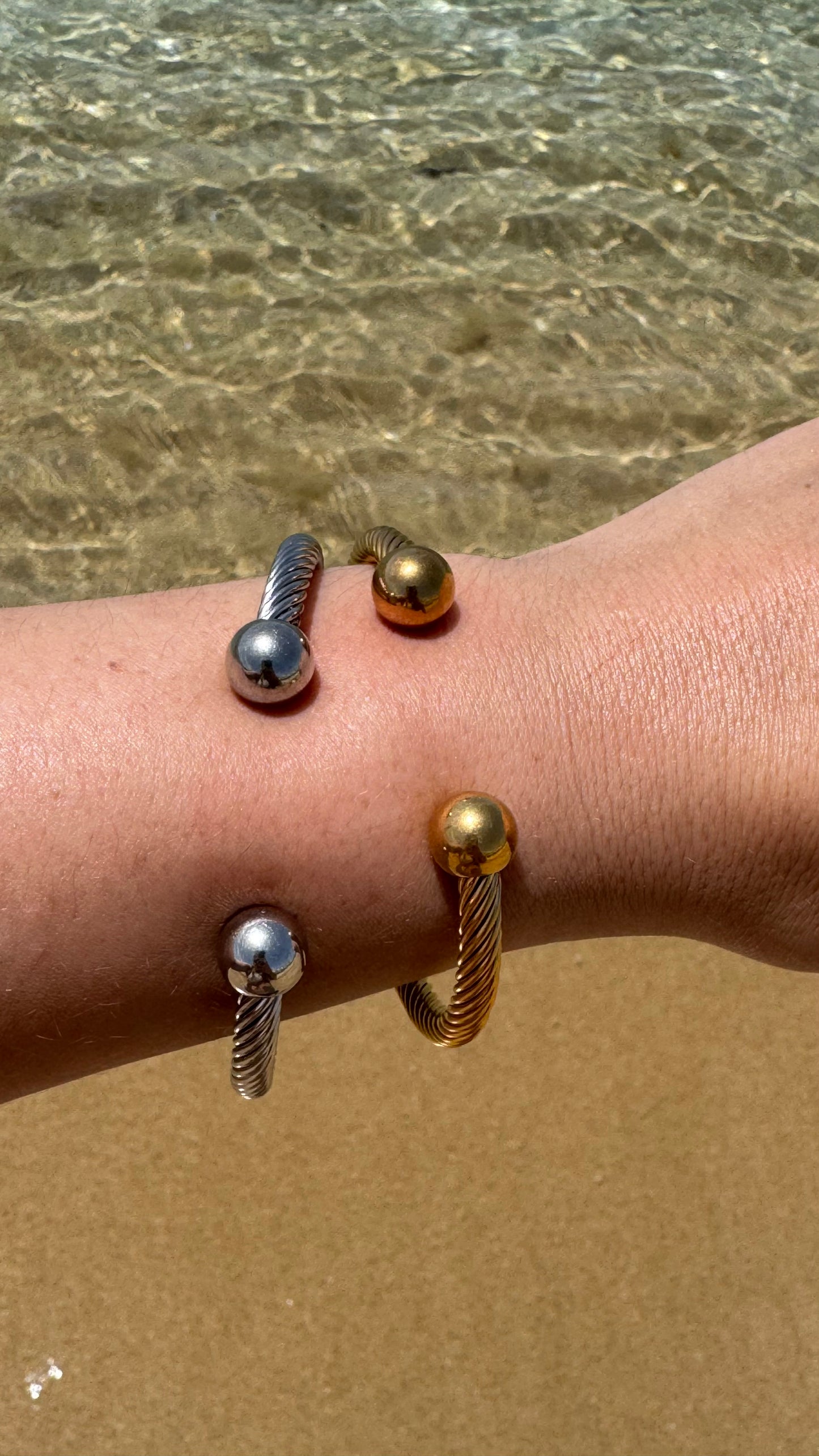 Silver or Gold Cuffed Bangle