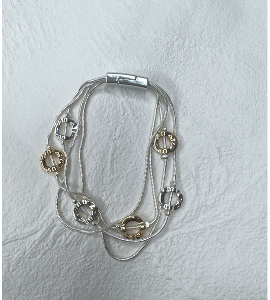 Silver & Gold multi disk bracelet