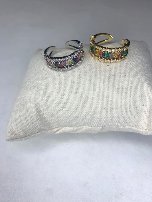 Rainbow Adjustable Ring - Gold or Silver