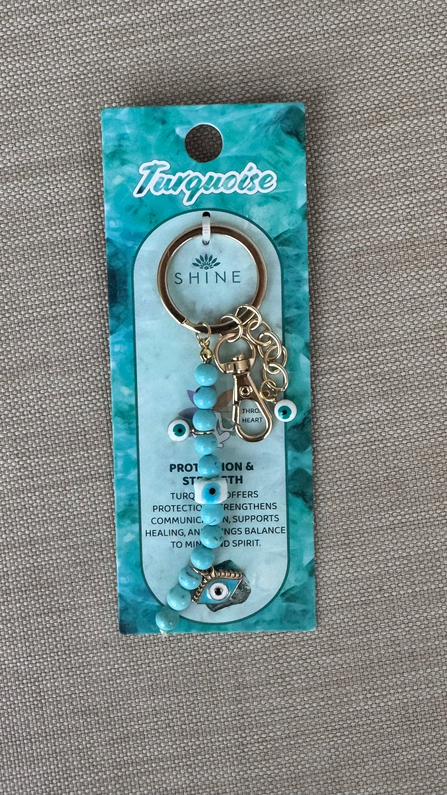 Evil eye keyring - pink or turquoise