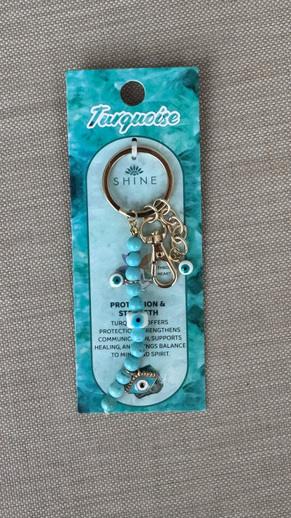 Evil eye keyring - pink or turquoise