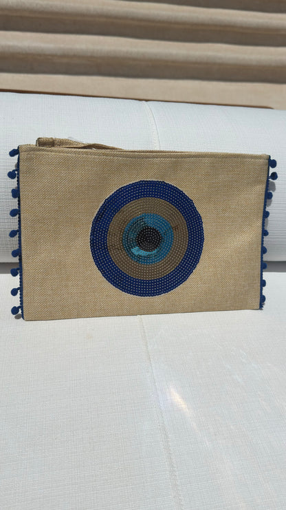 Evil Eye beach bag clutch - various options