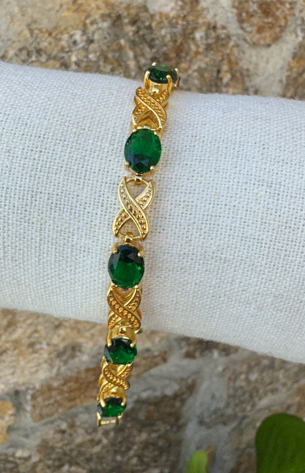 Green Criss Cross Bracelet