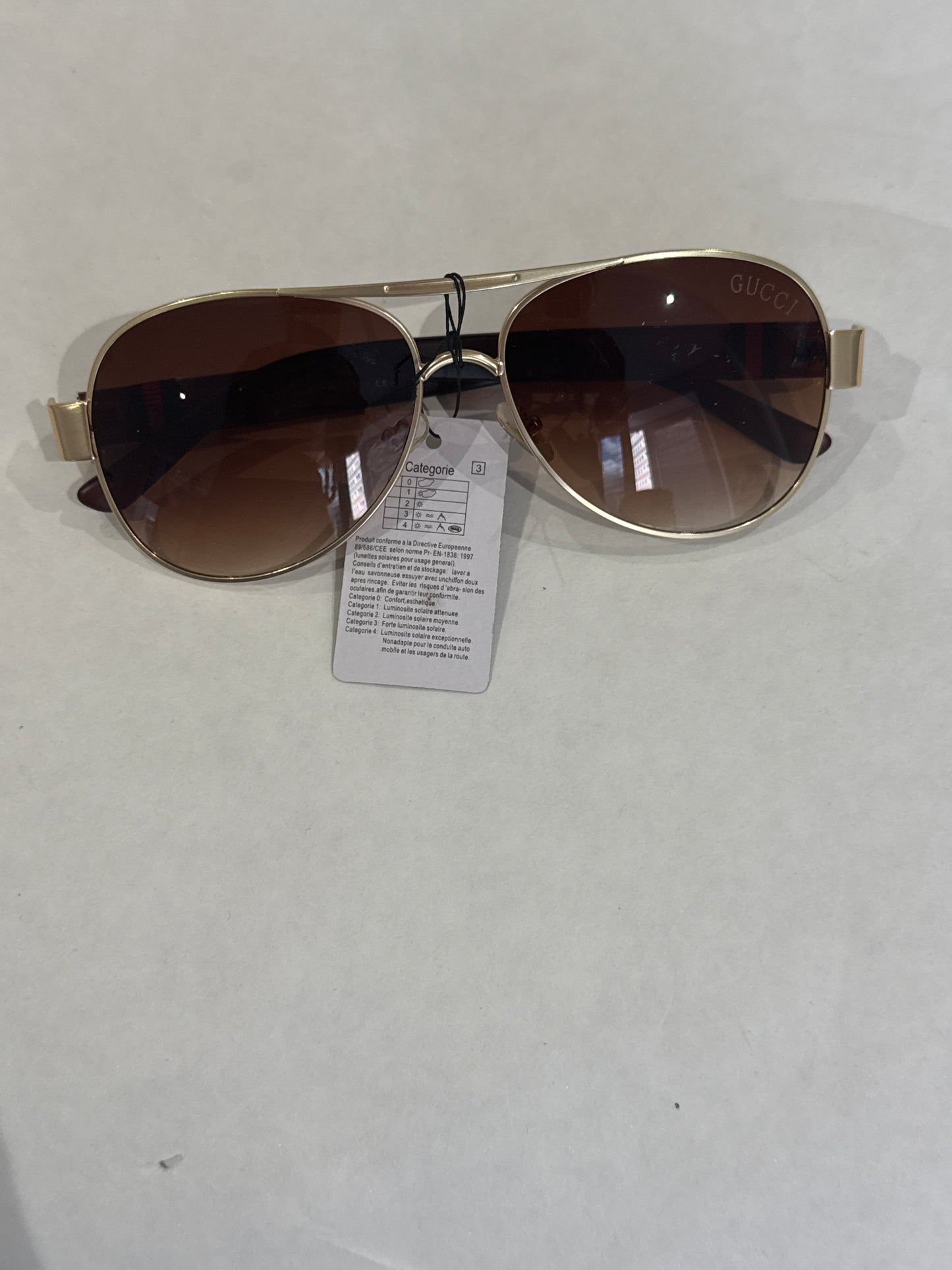 Georgina aviator tan sunglasses
