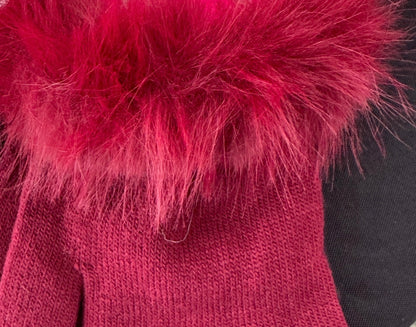 Faux fur gloves