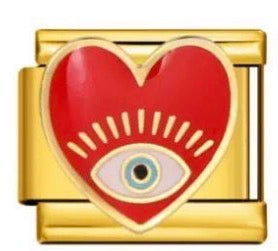 RED HEART EVIL EYE