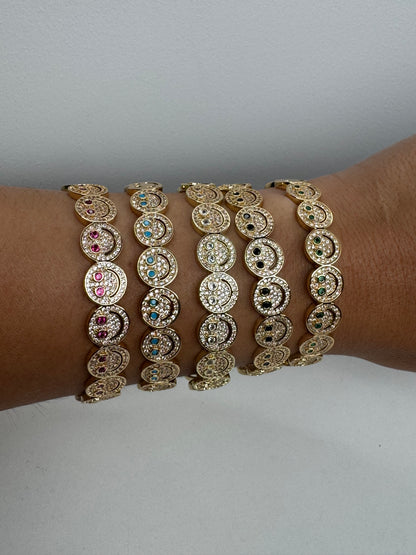 Smiley face diamond bangles - 5 options