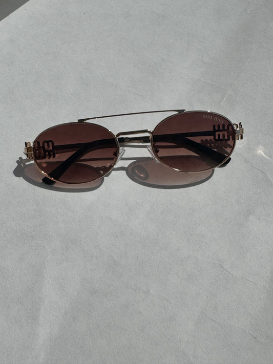 Mia Lens Round Aviator Sunglasses (black or tan colour)