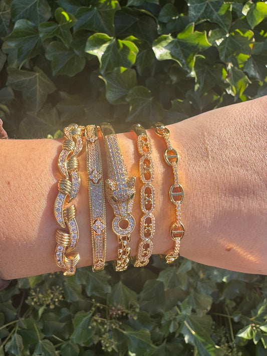 Diamond Gold Bangles - 5 options