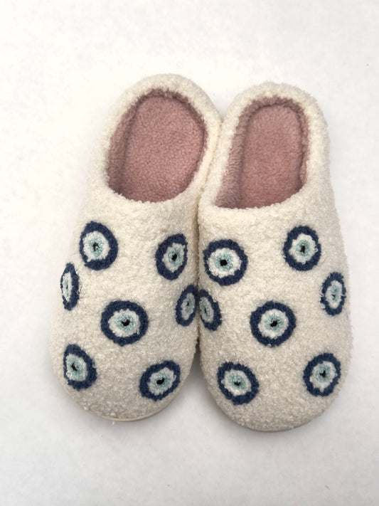 Circle evil eye slippers