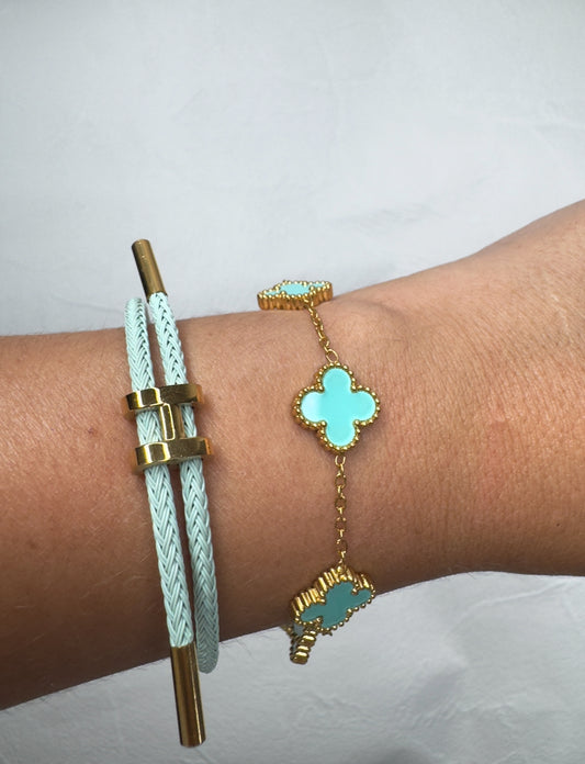 Gold & Mint Bracelet stack