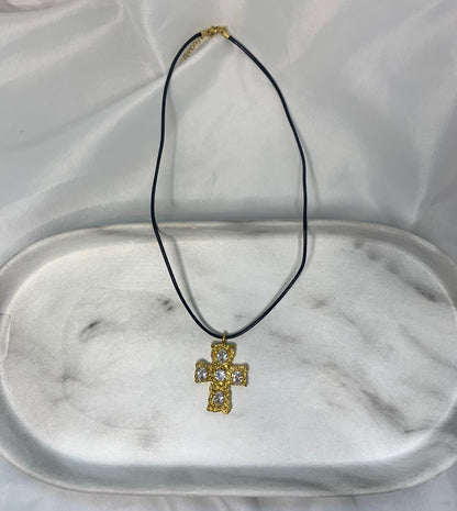 Gothic Gold Cross Necklace