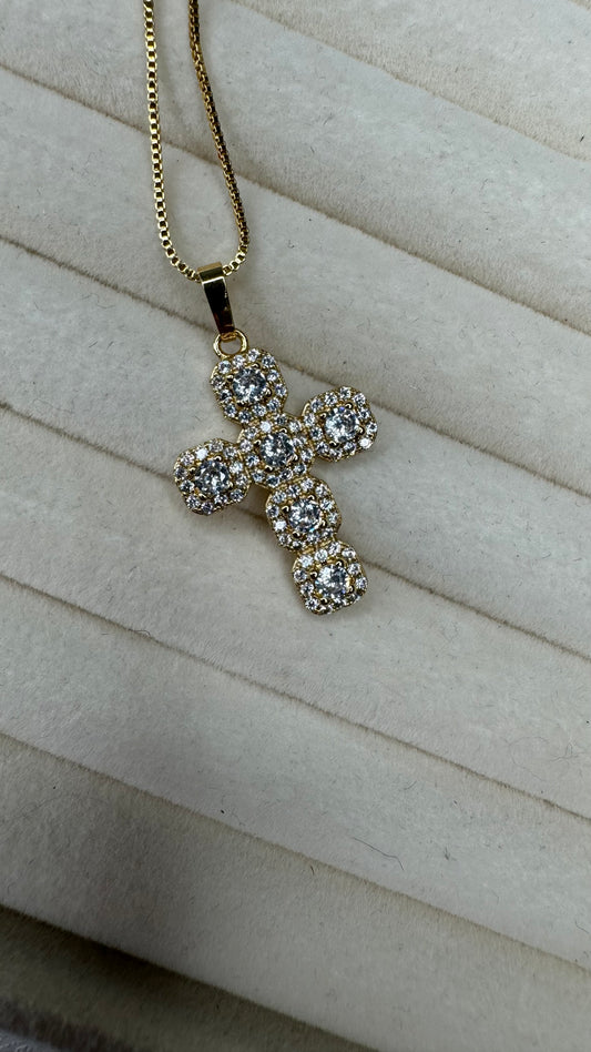 Gold Chunky Cross Necklace