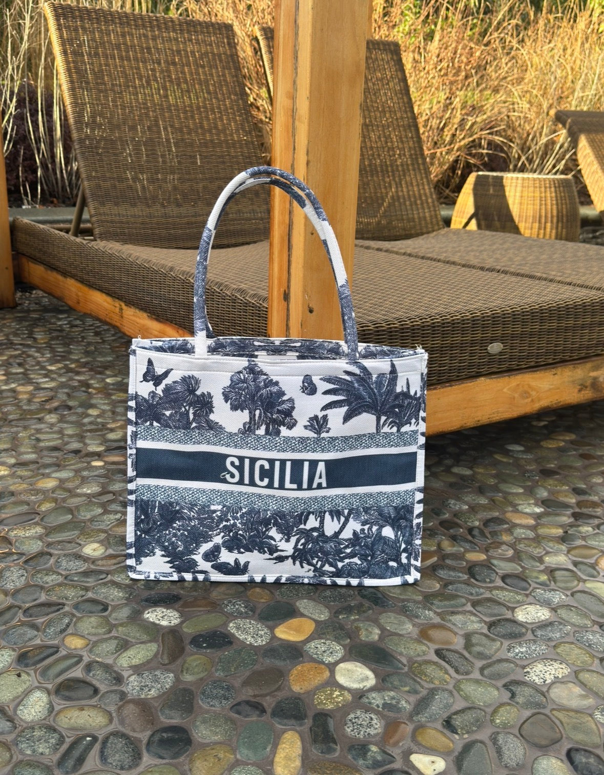 Sicilia Summer Tote Bag - BLUE
