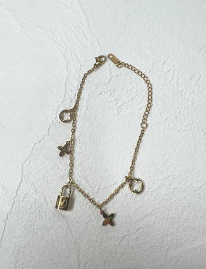 Padlock & Flower Gold Set