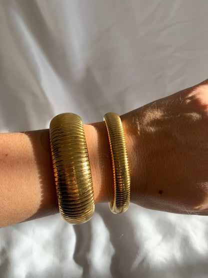 Cuffed Bangles x2 - gold or silver