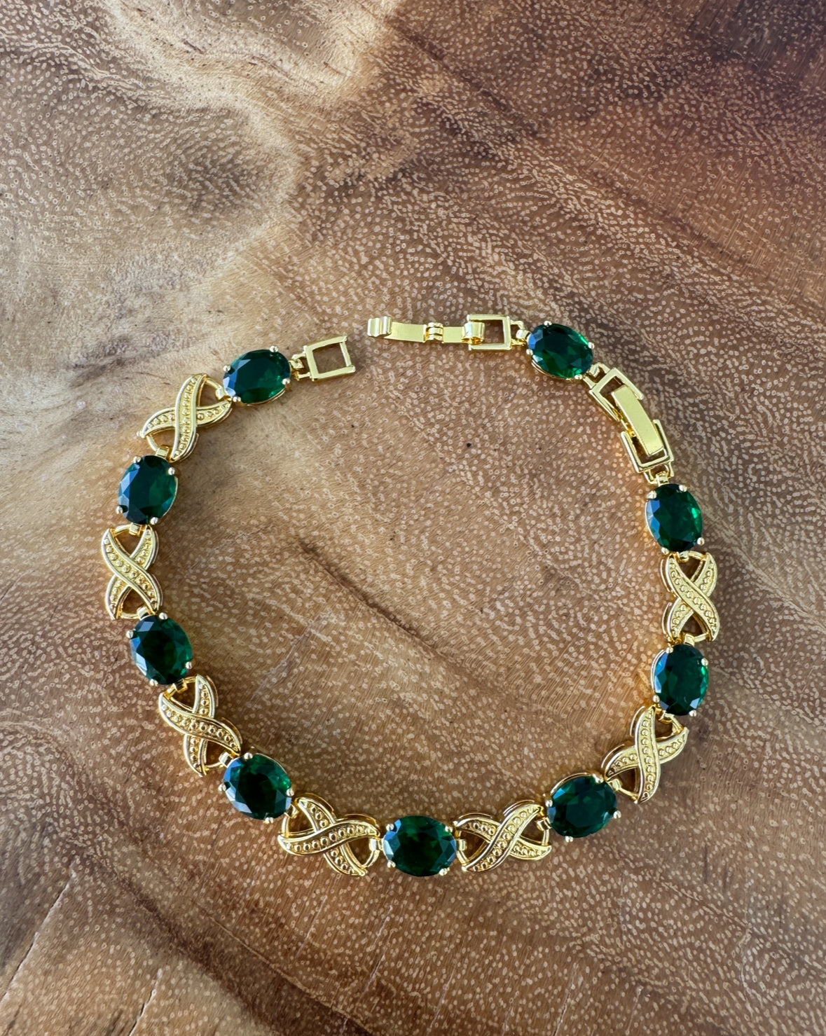 Green Criss Cross Bracelet