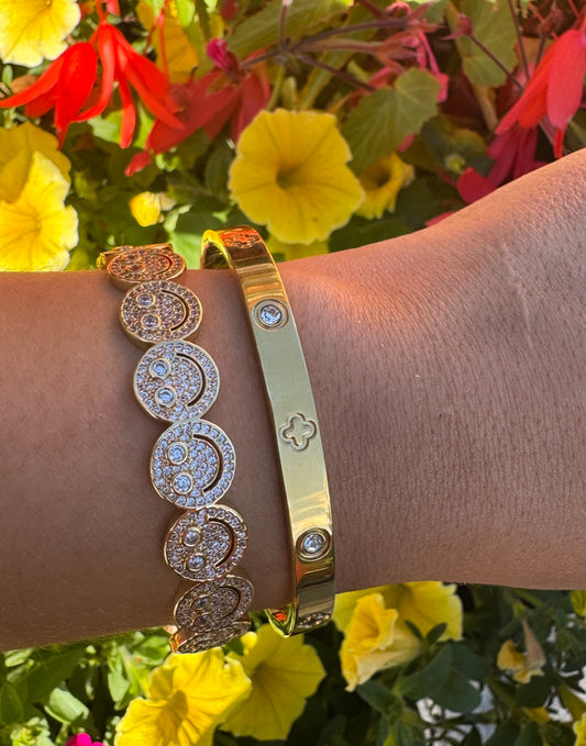 Gold diamond bracelet stack