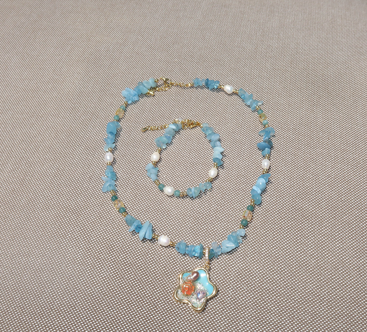 Mother of Pearl Starfish set Blue Set