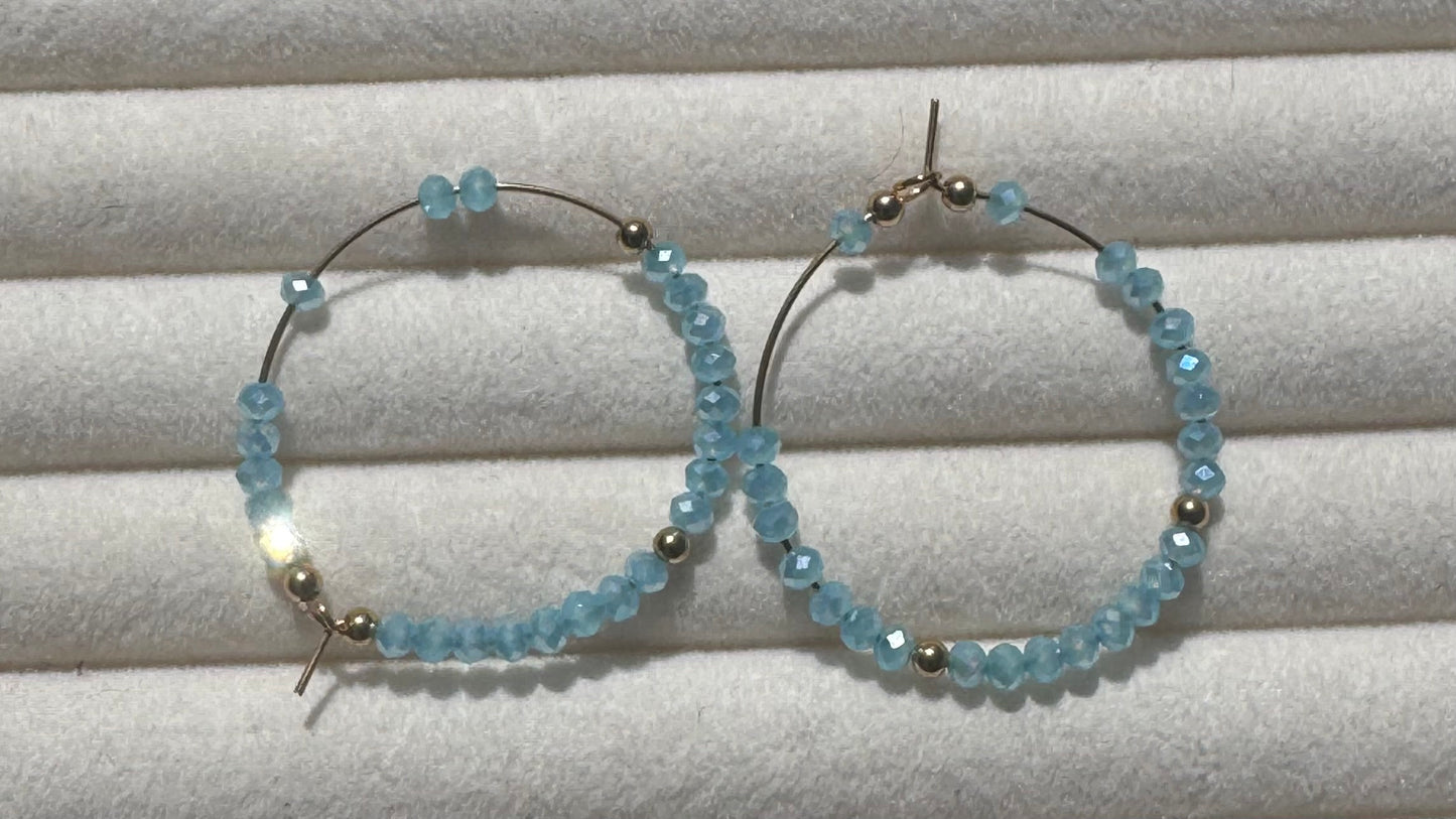 Crystal Hoops - Various colours