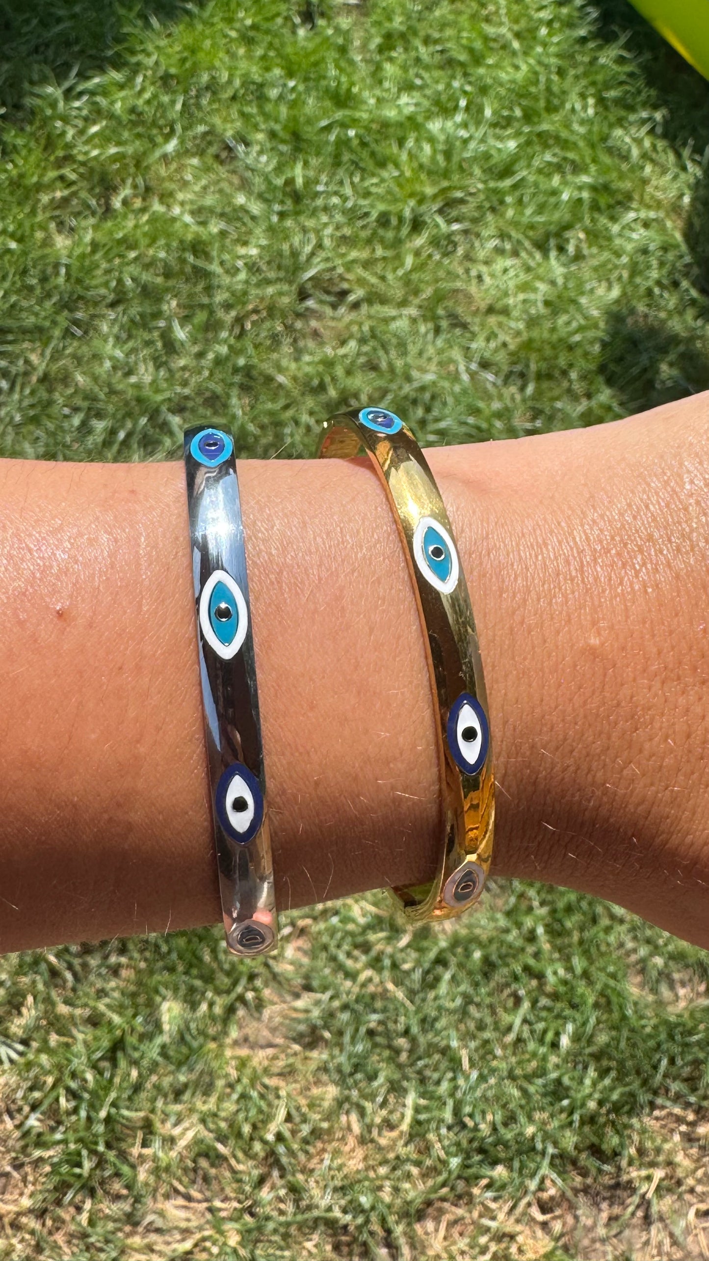 Evil Eye Bangle - Gold or Silver