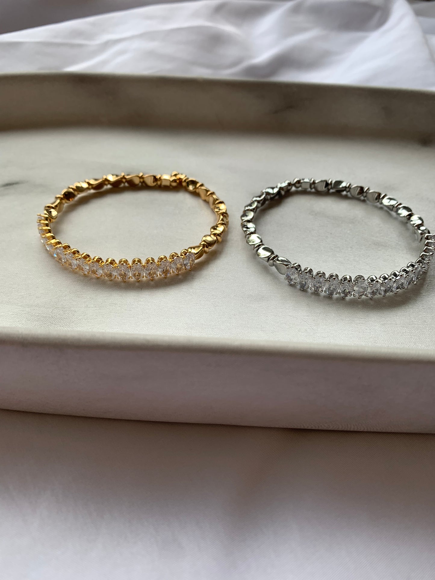 Diamond Bangle - available in Gold or Silver