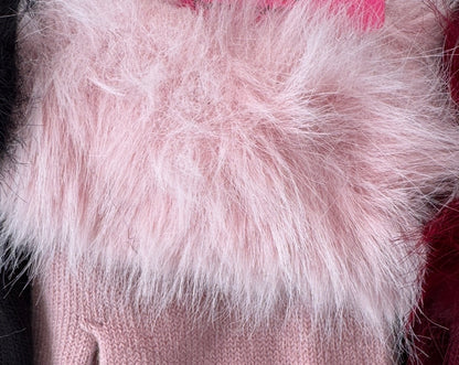 Faux fur gloves