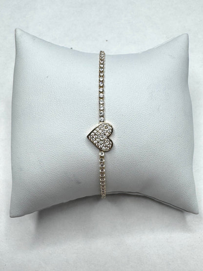 Gold Diamond heart bracelet